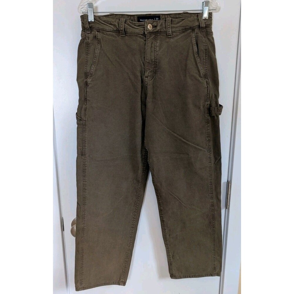 Abercrombie & Fitch Stretch Carpenter Pants 31x30 Green Gorpcore Utility Preppy